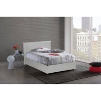 talamo italia cama individual y media con contenedor anna made in italy cama con tapizado de cuero ecologico apertura frontal con colchon de 120x190 cm incluido blanco