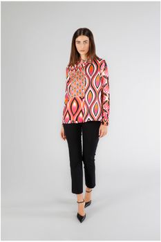 camisa de raso estampada multicolored scarf xl