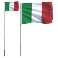 mastil y bandera de italia aluminio 55 m vidaxl