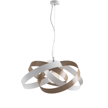 Vertigo - Lámpara Colgante De Hierro Lacado Blanco Y Gris Con Cable De Acero Orientable 1 Luz 125 - Ø54 - Bl156-1-bg