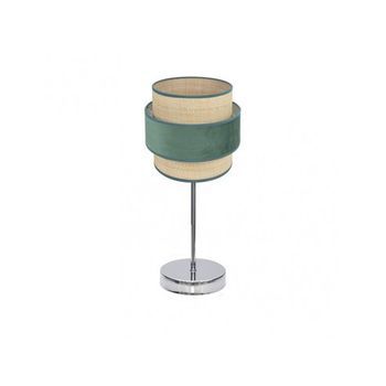 Sobremesa Reyes 1xe14 Cromo/natural-verde 43x18x18 Cm