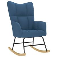 silla mecedora de tela azul vidaxl