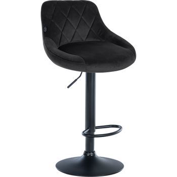 Taburete De Bar Lazio En Terciopelo Tela Negro 49x46x83 Cm Clp