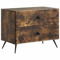 mesita de noche 62x345x475 cm acero - marron