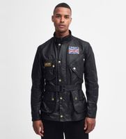 barbour para hombre mwx0068 chaqueta union jack international wax negro xl casual algodon