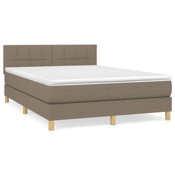 Cama Tapizada 203x144x88 Cm Tejido - Taupe