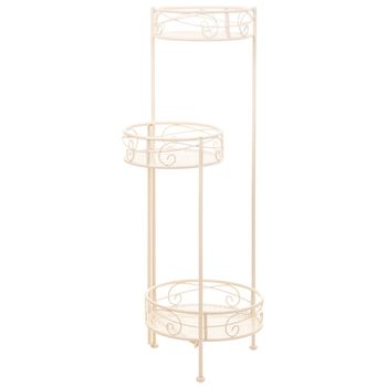 Soporte para 3 macetas de forja 30x25x90 blanco