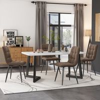 conjunto de comedor - mueble para salon - mdf y terciopelo - marron y blanco 117x68x75cm