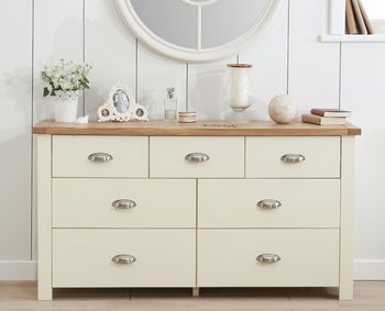 Somerset Oak and Cream 3 Over 4 Drawer Chest