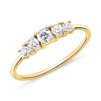 Anillo de mujer de plata 925 dorada con circonita cúbica