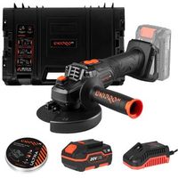 dnipro-m amoladora angular dga-202sbc 20v brushless radial 125 mm 6 velocidades hasta 9000 rpm m14 arranque suave bateria 4ah y cargador