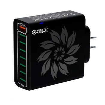 BK319 Cargador USB de 120W y 8 puertos QC4.0/3.0/2.0 FCP SCP Cargador rápido de pared Adaptador EU Plug US Plug para iPh