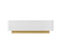 mueble tv 170 cm - diseno redondeado almacenamiento gestion de cables frente texturizado - blanco