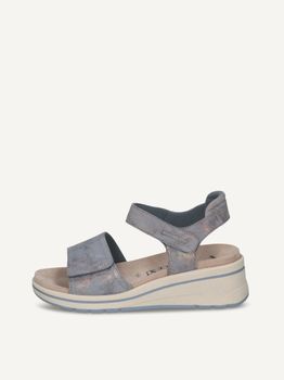 CAPRICE Heeled sandal, blue, made of Leather with Wedge heel, Size 36