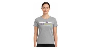 Camiseta gris de manga corta ironman 70 3 kraichgau para mujer