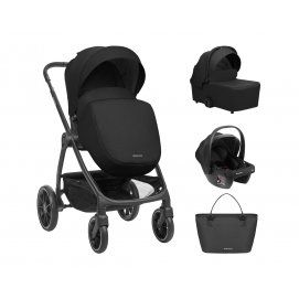 Carrito de bebé Kikkaboo 3 en 1 con capazo Modena Negro