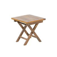 mesa auxiliar plegable firme madera de teca calidad grado a color natural 50x50cm