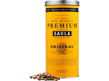 Café en grano - Saula Premium Original, Arábica, Intenso, 500 g