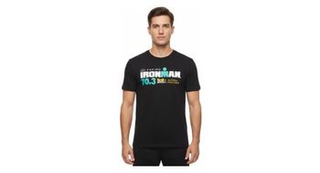 Camiseta de manga corta ironman 70 3 mallorca negra para hombre