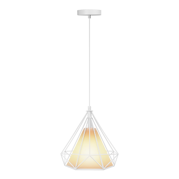 Aigostar Lámpara de techo vintage. Casquillo E27. Lámpara diseño retro de acero blanco y tulipa blanca. Estilo industrial para decorar el salón, pasillo, dormitorio, despacho, comedor, cafeterías etc
