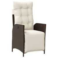 sillon reclinable de jardin  silla de jardin  silla de exterior con reposapies ratan pe marron