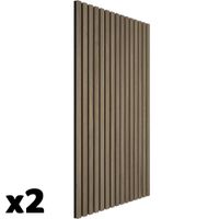 2 paneles de pared aspecto de madera 120 x 60 x 21 cm roble oscuro