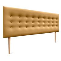 dhome cabecero de polipiel con 3 hileras de botones y patas cabezal tapizado cama lujo dorado 160cm