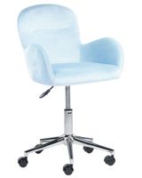 silla de oficina terciopelo azul claro