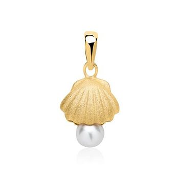 Colgante concha con perla de plata 925 chapada en oro