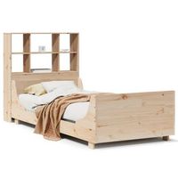 cama para adulto  cama individual  cama con estanteria sin colchon madera maciza 100x200 cm