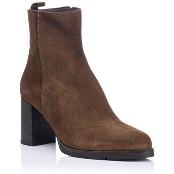 Pitillos Botines Botín con tacón en piel serraje para mujer