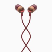 auriculares the house of marley smile jamaica con cable microfono y control digital rojo y madera