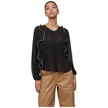 Vila Blusa Top Metina L/S - Black para mujer