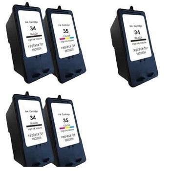 Compatible Multipack Lexmark X3530 Printer Ink Cartridges (5 Pack) -18C0034E