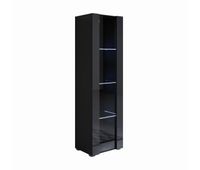 vitrina salon comedor negro 40x29x167 1 puerta led luke v5 muebles bonitos