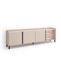 mueble tv television muebles de salon almacenaje 207x61x35 cm para tv hasta 80 diseno industrial led estilo moderno beige