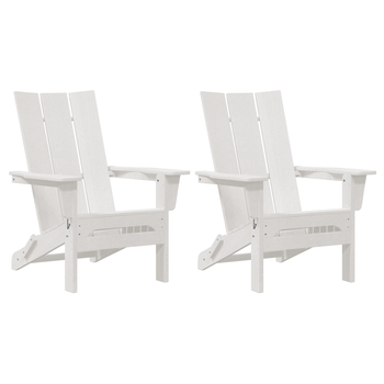Sillas Adirondack Plegables 2 Uds Blanco 74.5x80.5x90 Cm Hdpe Cfw179211