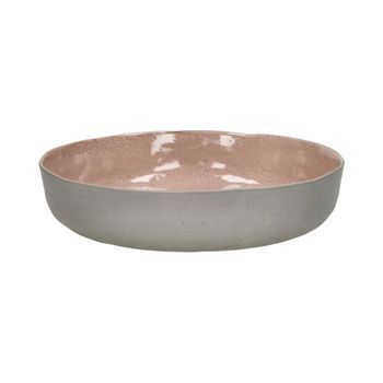 Plato hondo de gres rosa