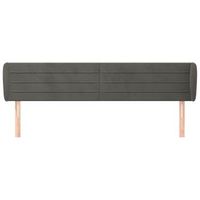 cabecero cama mueble de dormitorio de terciopelo oscuro 203 x 23 x 7888 cm gris m020008265