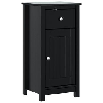 Mueble De Baño Berg Madera Maciza De Pino Negro 40x34x80 Cm Vidaxl