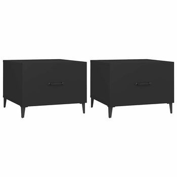 Mesa De Centro Con Patas De Metal 2 Unidades Negro 50x50x40 Cm Vidaxl