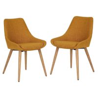 lote de 2 sillas de comedor de tela y madera