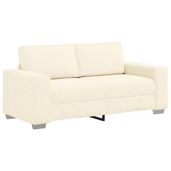 Sofá De Dos Plazas Color Crema, 180x77x82 Cm, Tela De Pana Vidaxl