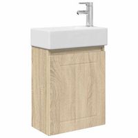modulo de bano con griferia roble sonoma 455 x 255 x 84 cm vidaxl