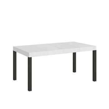 Mesa Extensible Everyday Premium 120/380x90 Cm, Fresno Blanco, Patas Antracita