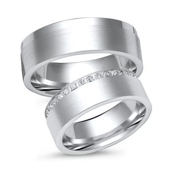 Alianzas 8 quilates oro blanco 30 diamantes