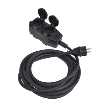 ProPlus Cable Extensión de Alimentación 4 Tomas Schuko 5m Negro