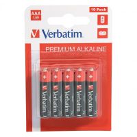 verbatim pack 10 pilas alcalinas aaa lr03