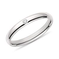 anillo de mujer en oro blanco de 14 quilates con diamante