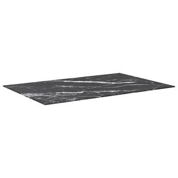 Tablero Mesa | Tablero Escritorio Diseño Mármol Vidrio Templado Negro 100x62 Cm 8 Mm